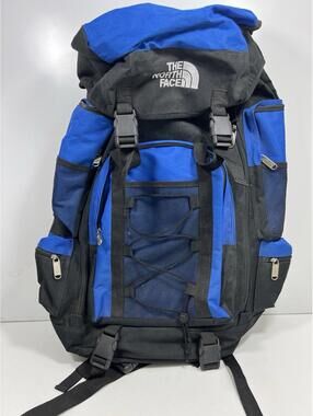 Vintage The North Face Hiking backpack Blue Internal Frame Waist Strap EUC